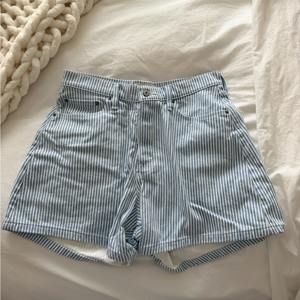 Abercrombie Blue Stripe Denim Shorts